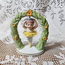 Vintage Twirling Bisque Ballerina With Greenery Arch Flowers Taiwan Cottagecore picture