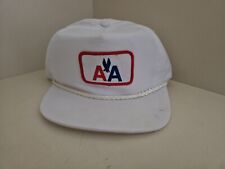 Vintage 80s American Airlines AA White Trucker Mesh Snapback Hat  picture