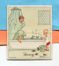 1935 J. WIX & SONS LTD. HENRY 1ST SERIES HEY MOM, FROGS AND TURTLES TOBACCO CARD picture