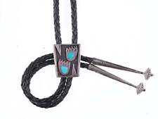 c1970's Navajo Silver and turquoise bolo tie picture