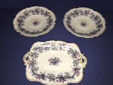 Antique Charles Meigh Flow Blue Opaque Porcelain Serving Pieces (4 Pcs)  c1850's picture
