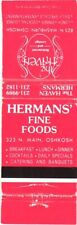 Washburn Oshkosh, Wisconsin Herman's Fine Foods Vintage Matchbook Cover picture