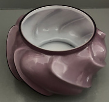 Fenton Purple Amethyst Plum Overlay Milk Glass Cased Rose Bowl Wave Pattern VTG picture