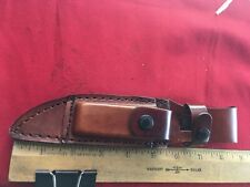 LEATHER SHEATH WITH STONE  FOR SCHRADE woodsman 165OT hunting knife 5 INCH 4153 picture