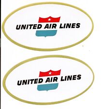 United Airlines 2 Original 1950's Old Logo Baggage Labels, Stickers, Decals, picture