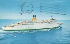 SS Doric Home Lines Passenger Ship All Italian Crew Postcard Boat picture