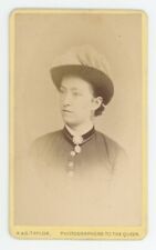Antique CDV Circa 1870s Beautiful Woman Stunning Hat Liverpool United Kingdom picture