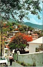 St Thomas Us Virgin Islands Caribbean Mediterranean Streets Vintage Postcard picture