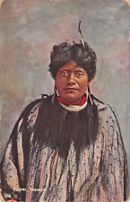 MAORI WOMAN OF N.Z. IN TRADITIONAL DRESS ~ HILDESHEIMER PUB, ARTIST IMAGE 1910s picture