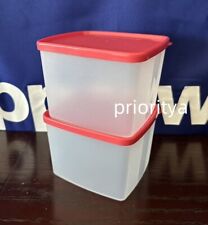 Tupperware Freezer It Square Rounds 800ml Container Set of 2 Coral Red New picture