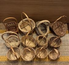 Lot of 12 Vintage Mini Woven Baskets Various Sizes/ Colors picture