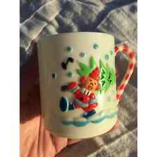 Vintage sterling house plastic cup Christmas tree candy cane elf 1985  picture