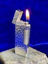 Dunhill Lighter Silver Vintage Bark Working  Mint Condition 1 Year Warranty picture