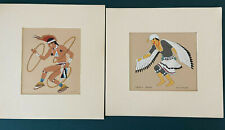 2 Native American Silk Screen Prints Eagle Dance H Begay Tewa Enterprises Matted picture