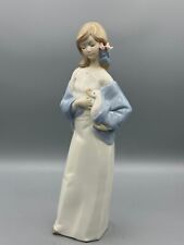 Vintage Porcelain Girl Holding Goose Figurine Spain picture
