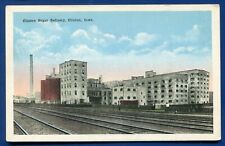 Clinton Iowa ia Sugar Refinery railroad tracks yard old postcard picture