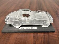 Hofbauer 1963 Corvette Glass Crystal Car Paperweight W/ Display Stand picture