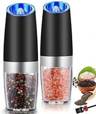 2x Gravity Electric Salt and Pepper Shakers Grinder Mill Adjustable Kitchen Tool picture