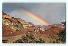 Rainbow Over the Entrance Sign Capitol Reef National Monument Utah Postcard D4 picture