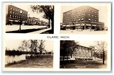 Clare Michigan MI RPPC Photo Postcard Exterior Building Multiview c1940 Vintage picture