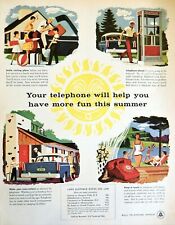 Bell Telephone advertisement vintage 1956  family summer vacation ad  picture