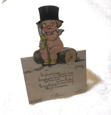 Antique 1915 English Jonnie Christmas Postcard Stand Up Fold Over Die Cut picture