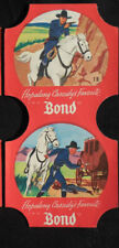 1950s Bond Bread 2-label sample panel Hopalong Cassidy RARE NICE  #19 & 20 FS picture