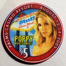 $5 Palms Poppy Montgomery Casino Chip - August 2005 - Las Vegas ** LTD 2000 **  picture
