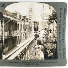 Guayaquil Ecuador Street Balcony Stereoview 1920s Keystone Girl Child Road D1880 picture