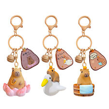 1 pc Capybara Cartoon Charactor Cute 3D Keychain Bag Purse PVC Kids Toy Pendant picture