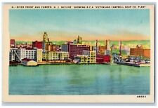 Camden New Jersey NJ Postcard Skyline Victor Campbell Soup Co Plant 1940 Antique picture