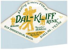 Original Vintage 1940s Roller Skating Rink Sticker Dal-Kliff Dallas TX s22 picture