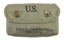 US WW2 Canvas Shotgun Shell Ammunition Pouch Marked  JT&L 1944 Dark OD picture