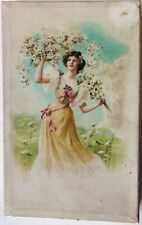 Original Large Victorian Pretty Girl Handkerchiefs Box picture
