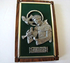 St. Francis of Assisi Peltro Cesellato A Mano Pewter Plaque Italy 4.5