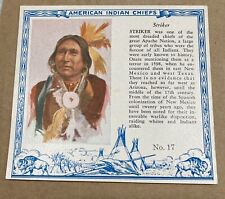 1954 T129 Red Man American Indian Chiefs Set Break # 17 Striker Exc. Condition picture