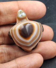 Extraordinary ancient Old Eye Agate Carved Turtle Longevity Asia Amulet bead picture