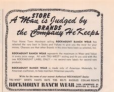 Rockmount Ranch Wear Western Cowboy Wear Denver Colorado Vtg Magazine Print Ad picture