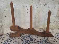 Vintage Oak Wooden Swedish/Scandinavian Candle Holder With Candles picture