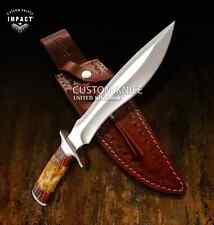 IMPACT CUTLERY CUSTOM HUNTING BOWIE KNIFE CAMEL BONE HANDLE- 1665 picture
