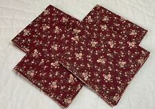 Four Dinner Napkins, Reversible, Cotton, Burgundy, Pink Floral Print picture