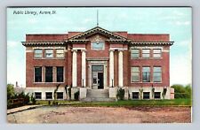 Aurora IL-Illinois, Public Library, Antique Vintage Postcard picture