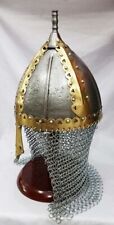 Medieval Norman Viking Spectacle Helmet With Cain-mail Gjermundbu Armor Helmet picture