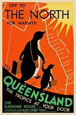 Visit Queensland Australia 1935 Vintage Style Travel Poster - 16x24 picture