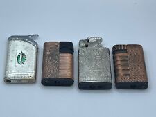 Vintage Mini Lot Set 4Pcs Collectibles Silver gold Collection Lighters Gas 107gr picture