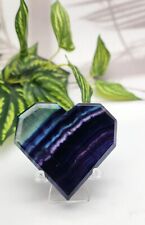 Rainbow Flourite Heart, Crystal Energy Colorful Rainbow Heart Gift picture