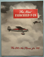 1946 Vintage Fairchild F-24 Aircraft Aviation Advertising Brochure Illust. 4pg picture