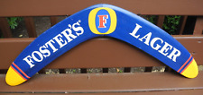 FOSTER'S LAGER HANGING PUB SIGN DOUBLE SIDED WOODEN BOOMERANG LARGE NICE RARE picture