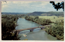 Elk River Valley, Bridge, Boat, Noel, Missouri MO Vintage Postcard picture