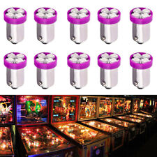 10X Pinball 6.3 Volt LED Pink Purple Replacement Bulbs 44/47 Bayonet Base BA9S picture